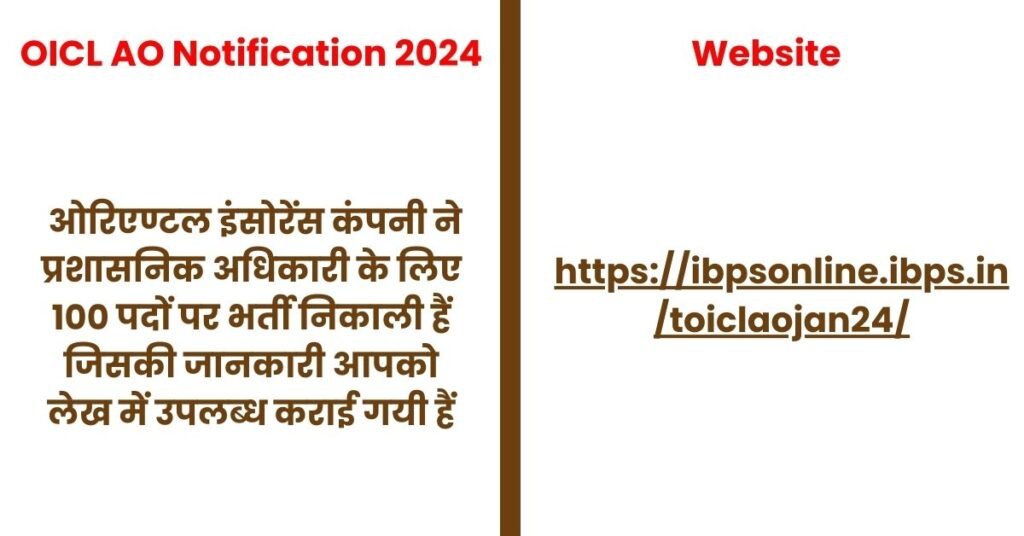 OICL AO Notification 2024