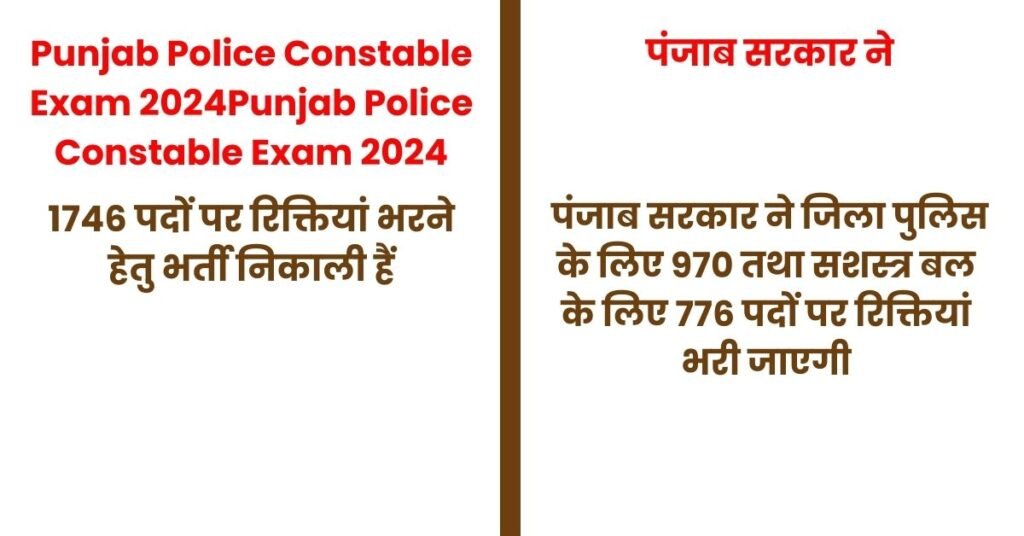 Punjab Police Constable Exam 2024