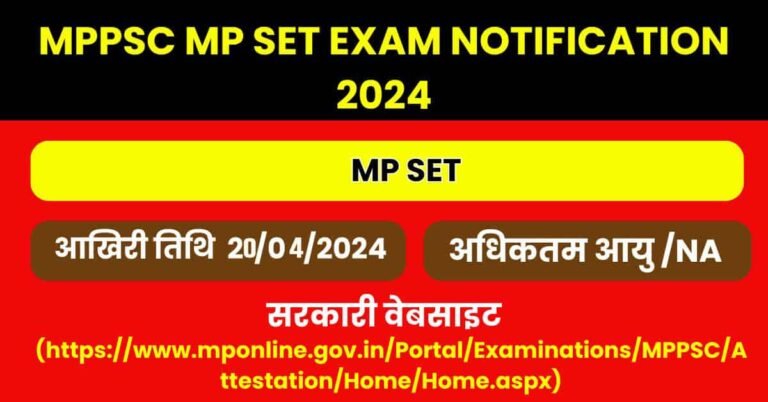 MPPSC SET EXAM 2024