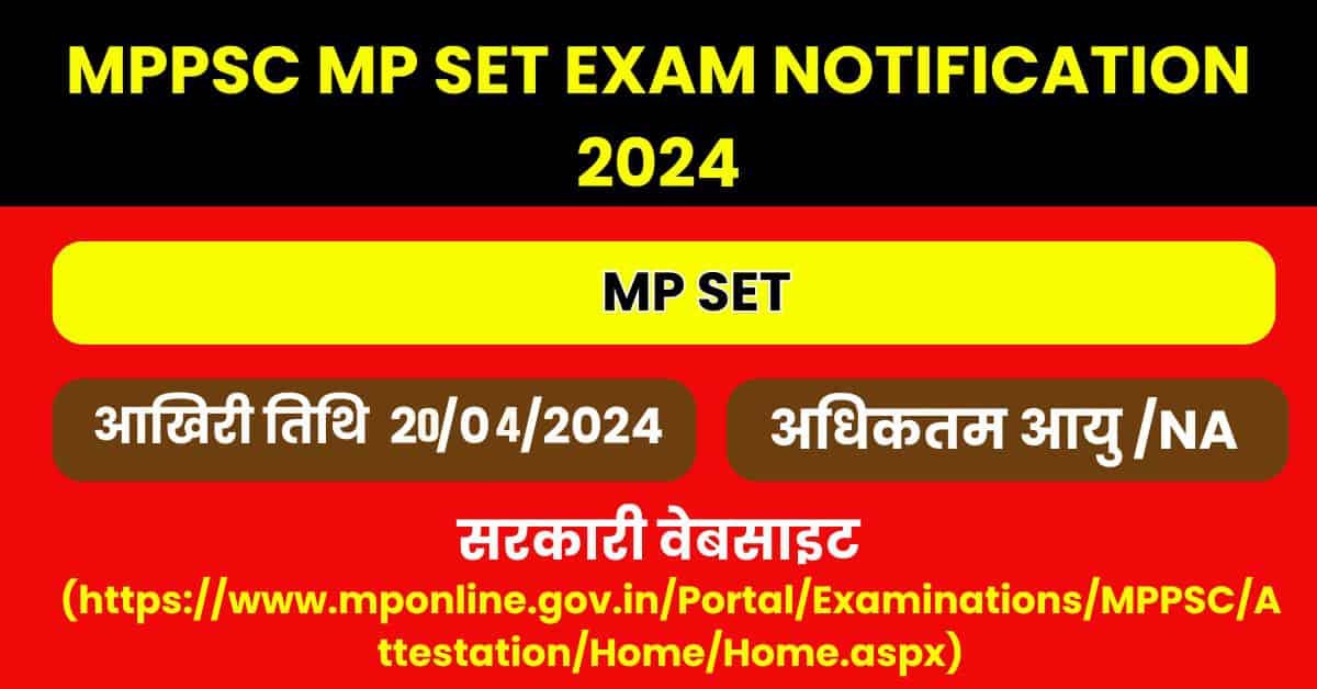 MPPSC SET EXAM 2024